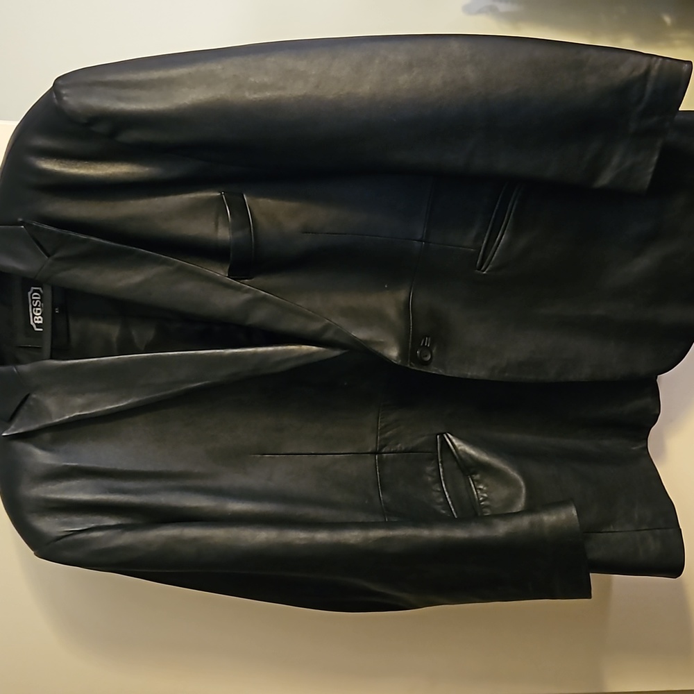 Leather sports jacket